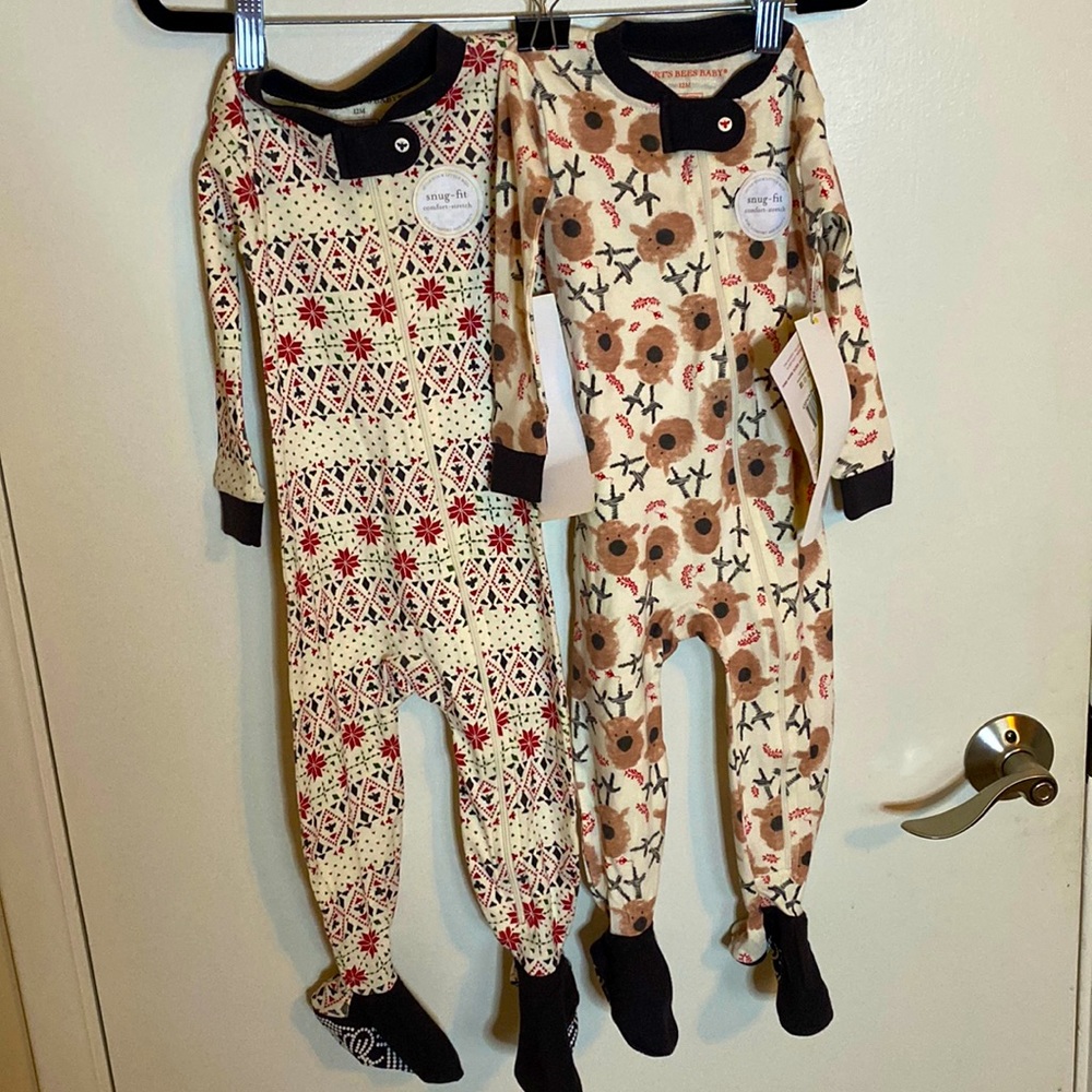 2- Christmas/Holiday Onesies- unisex- Both size 12months.